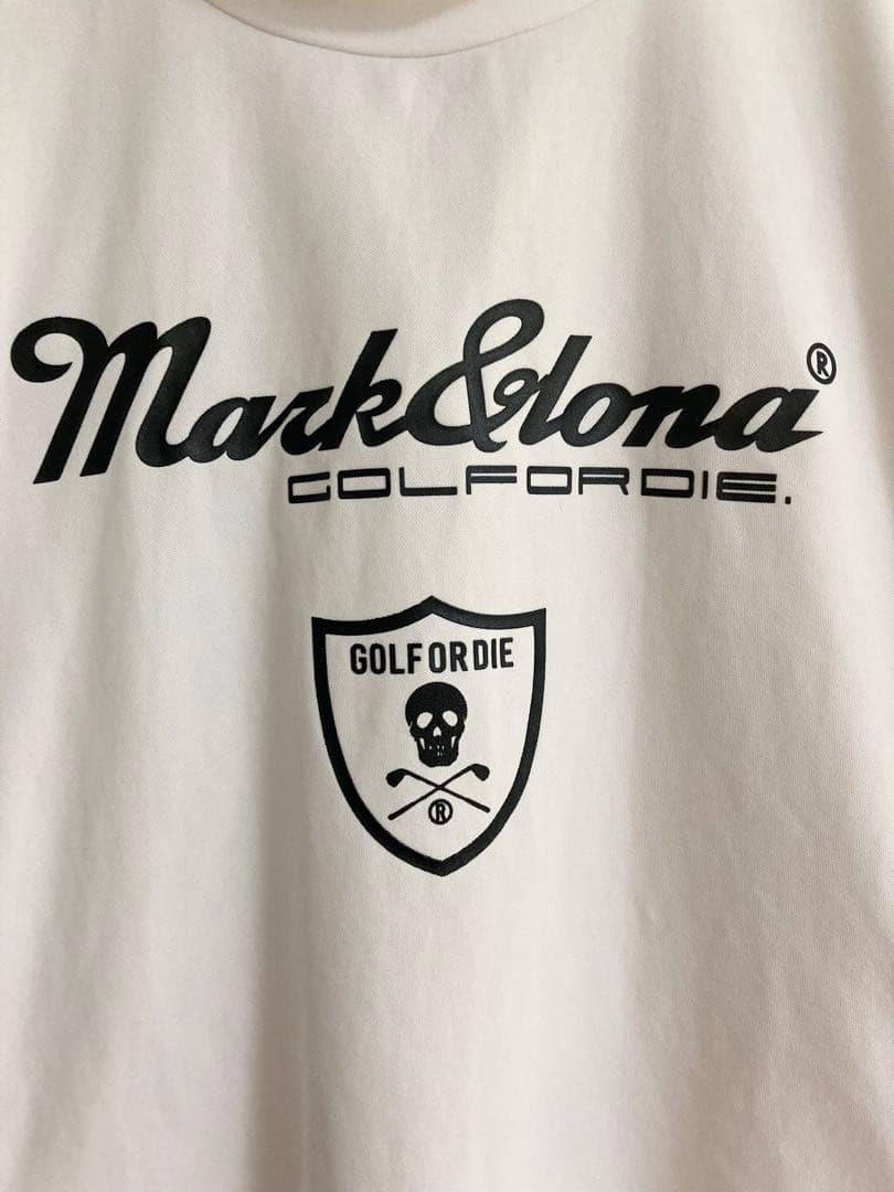 Mark&Lona GOLF OR DIE モックネックシャツ　白　48