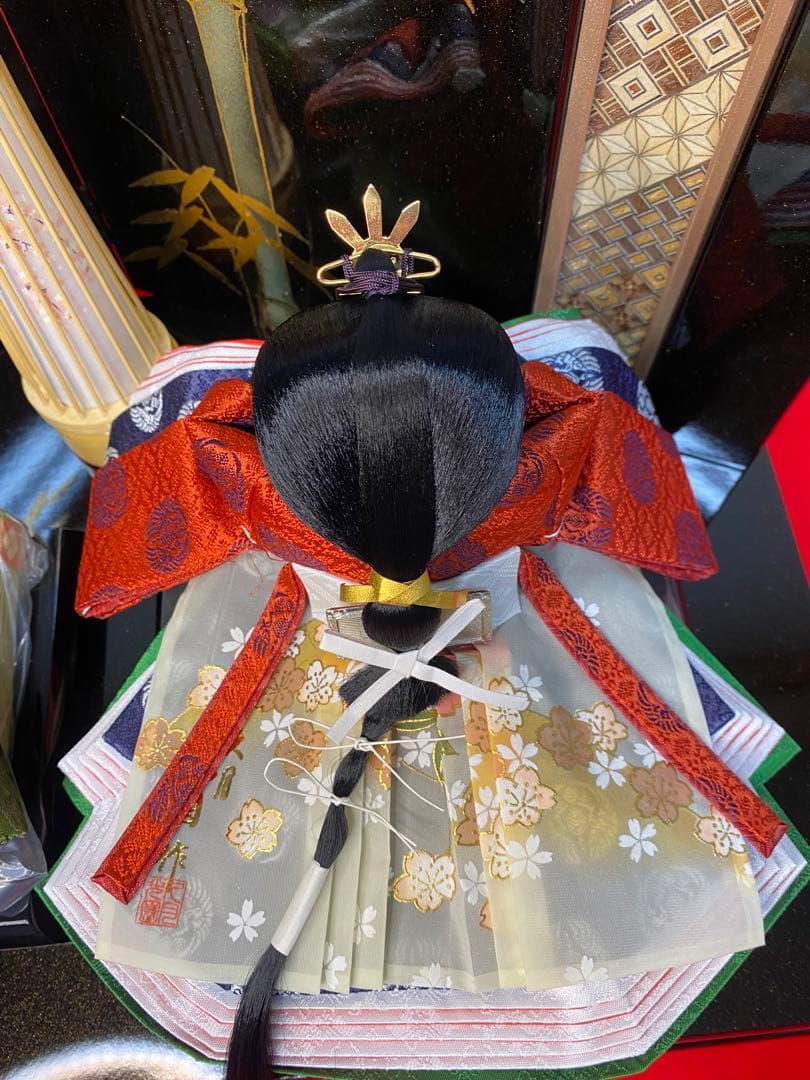 東京久月　人形師　光園作　雛人形親王飾り・伝統工芸　寄木細工・お子様名前プレート