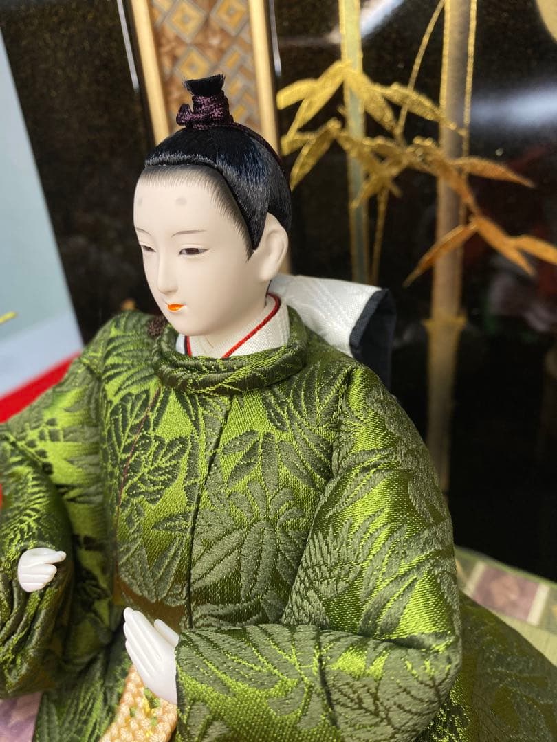 東京久月　人形師　光園作　雛人形親王飾り・伝統工芸　寄木細工・お子様名前プレート