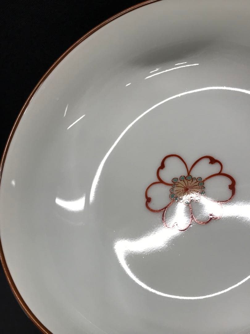 【極美品】香蘭社　赤繪町工房　漬物セット　山茶花　鉢　小皿