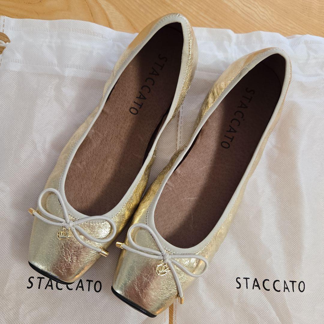 【未使用】STACCATO　スタッカート ゴールド バレエシューズ　バレエコア
