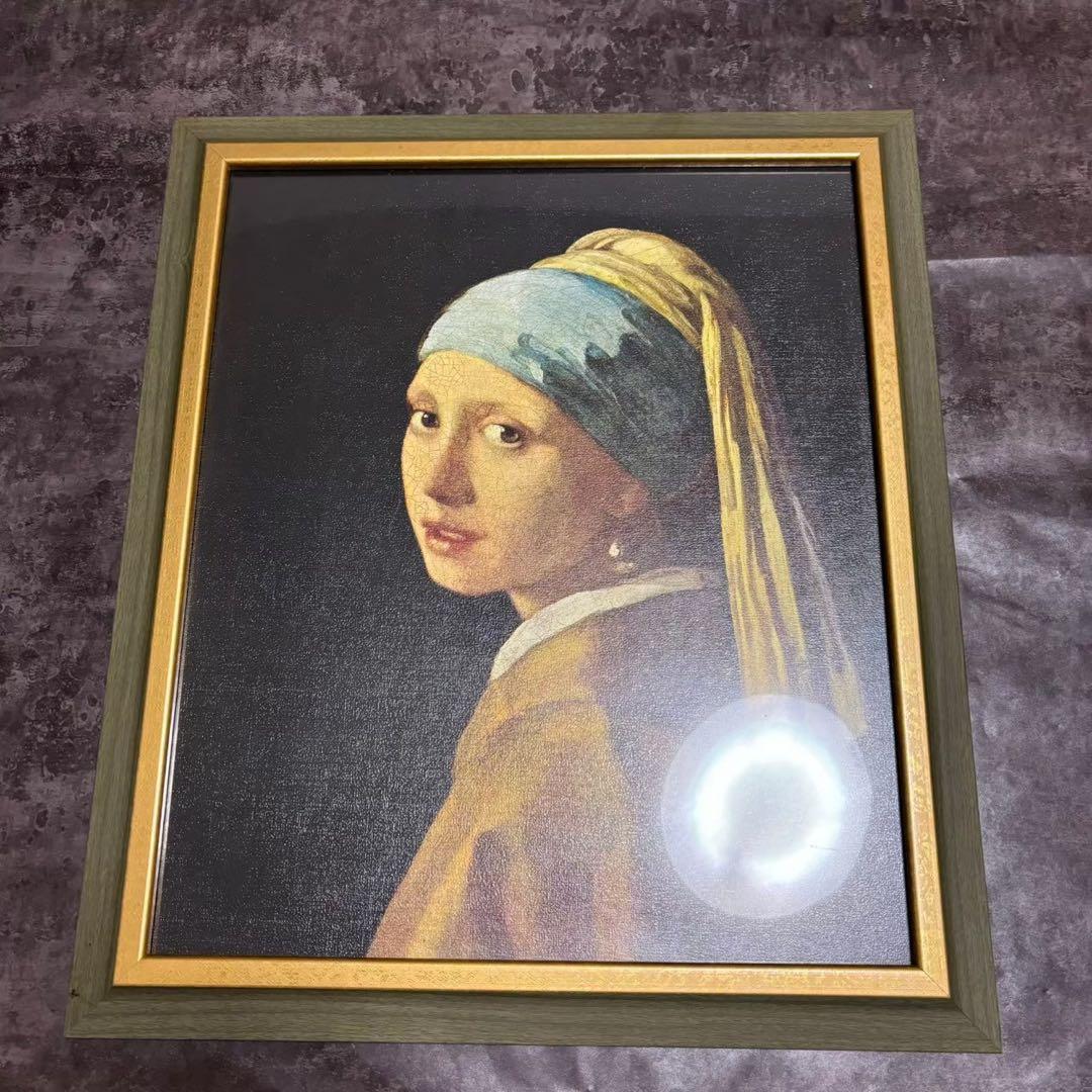 ヨハネス・フェルメール 青いターパンの少女 絵 額縁