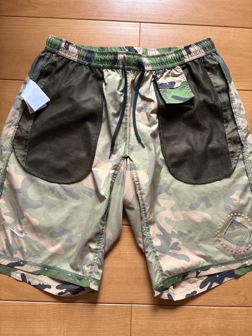 【美品】ナイキ NIKE x fcrb ダブルネーム 緑 迷彩ドット柄