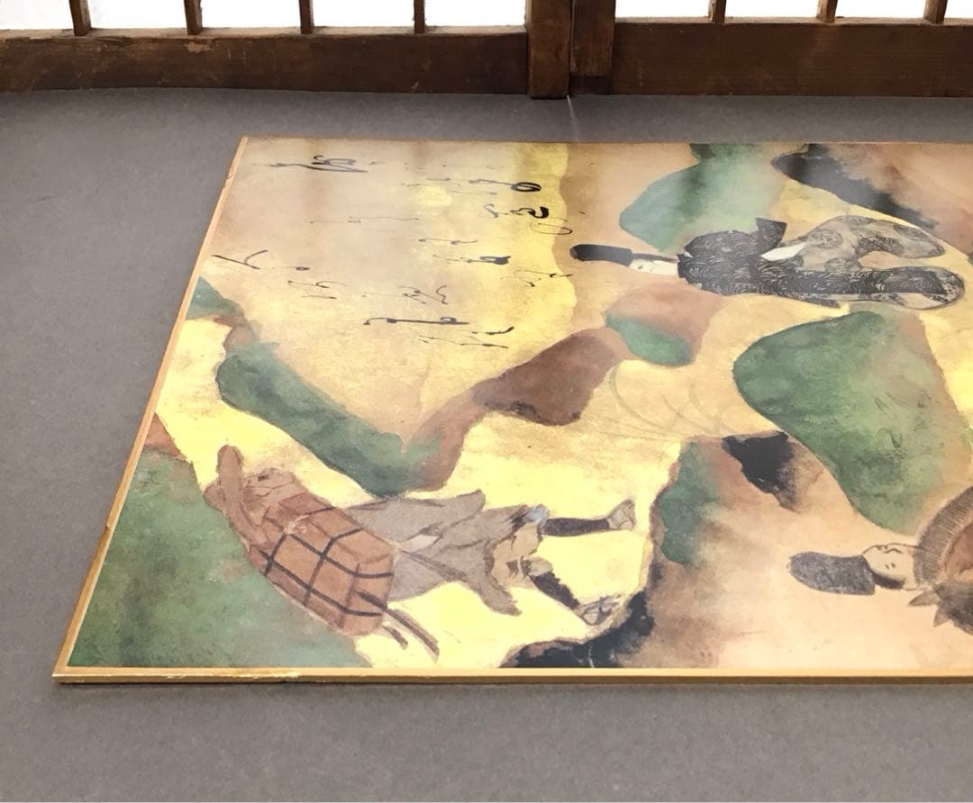 色紙　伊勢物語「複製」　俵屋宗達作　制作:集巧社　自作色紙たとう　S211SS
