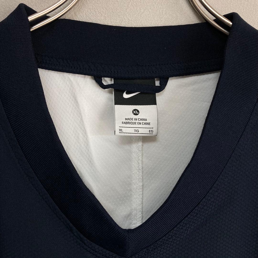 NIKE ナイキ ピステ ナイロンジャケット 紺色 ネイビー 野球 XL 白