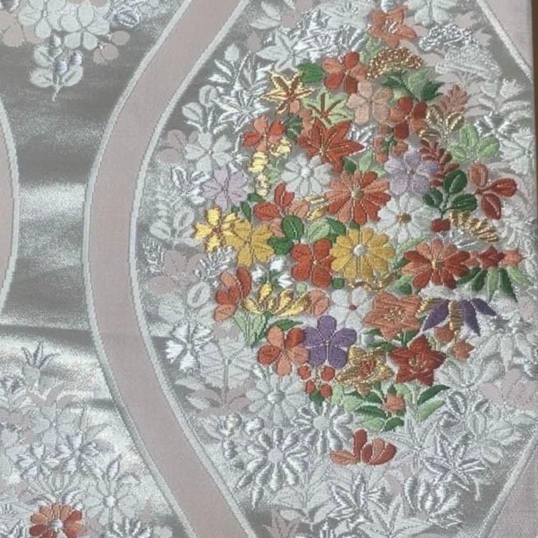 table runner 「華立涌」　帯リメイク　正絹　長尺