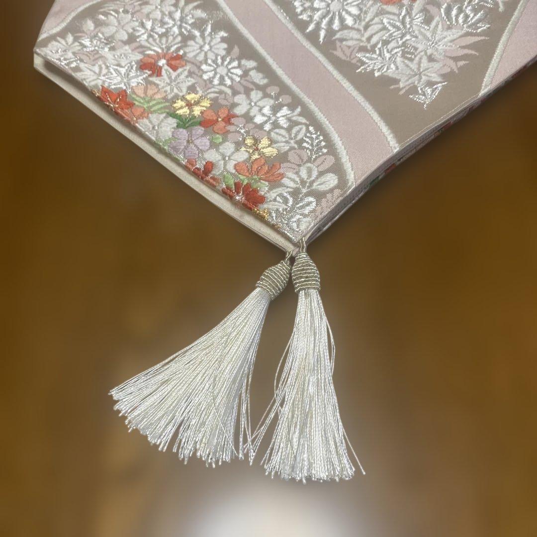 table runner 「華立涌」　帯リメイク　正絹　長尺