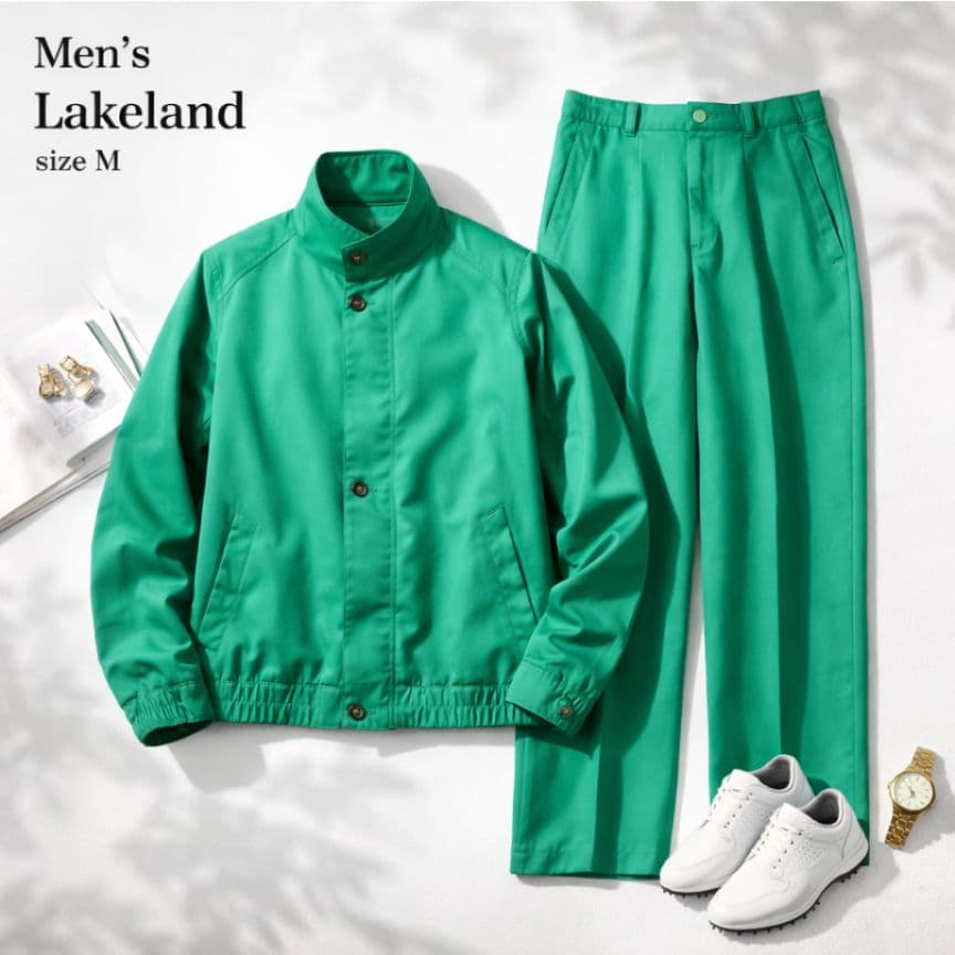 希少 美品 レイクランド Lakeland セットアップ 緑 M ゴルフ 90s