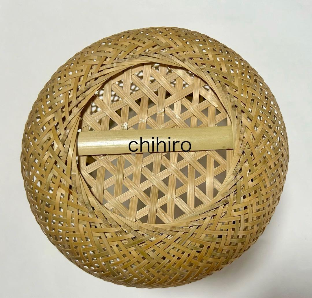 手編み竹かごバスケット（新品未使用）直径約21.5センチ 高さ約24センチ