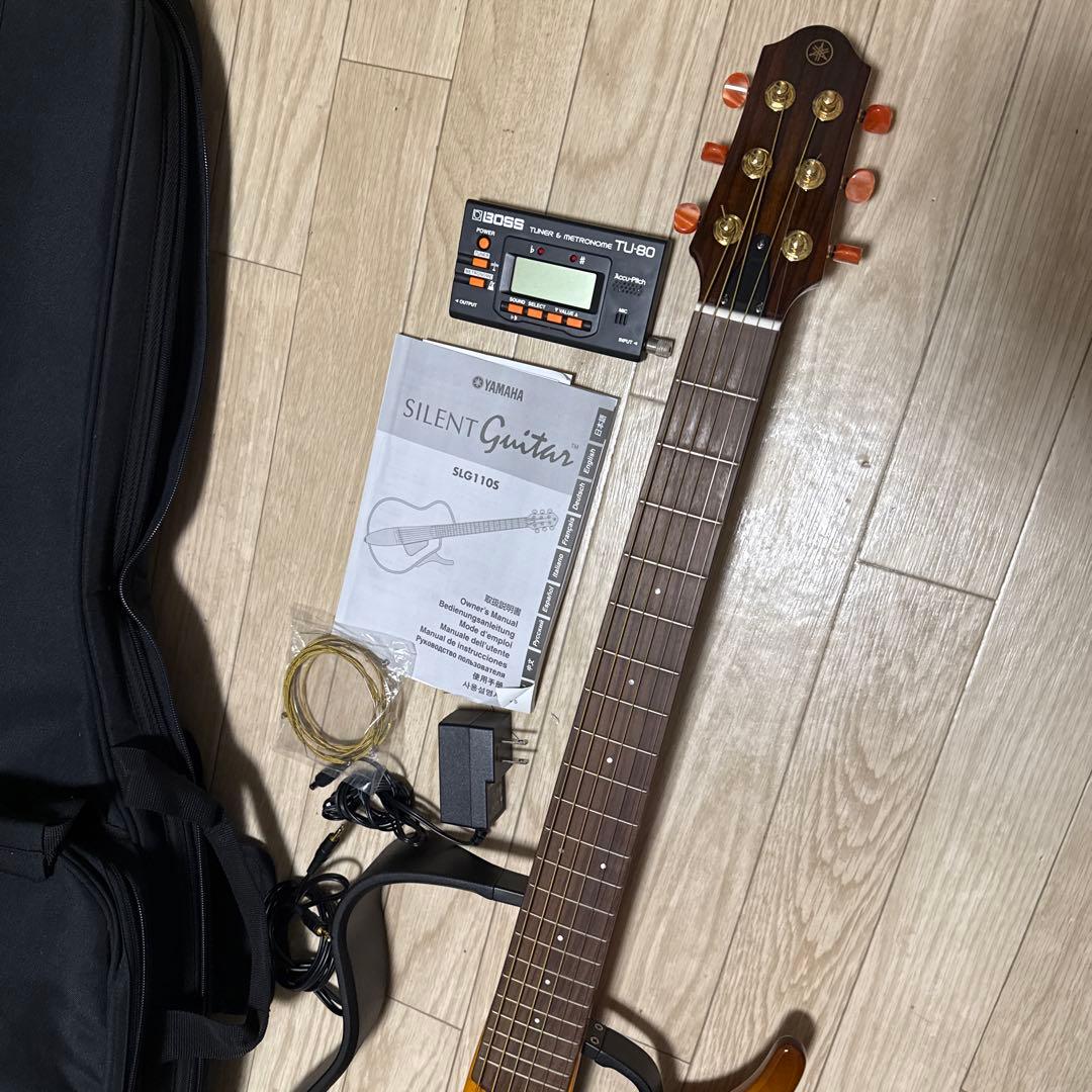 【YAMAHA SLG110S】サイレントギターセット ソフトケース付き【美品】