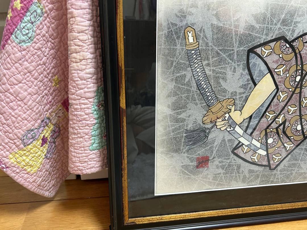 浮世絵　刀を持った武士のアート