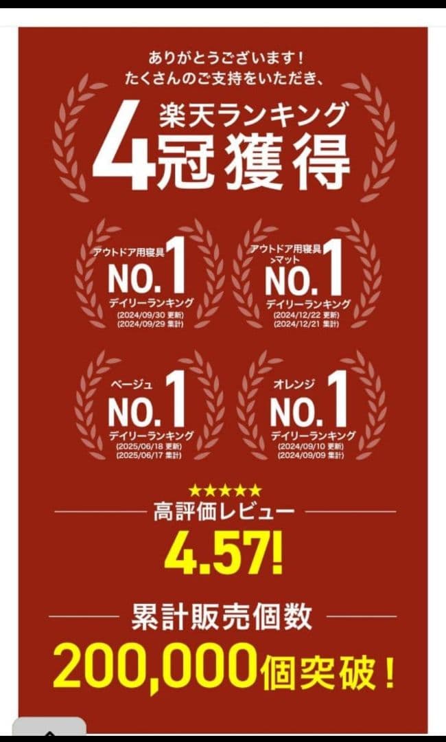 極美品 タグ付 WAQ インフレータブル式マット 8cm 車中泊 キャンプ用 黒