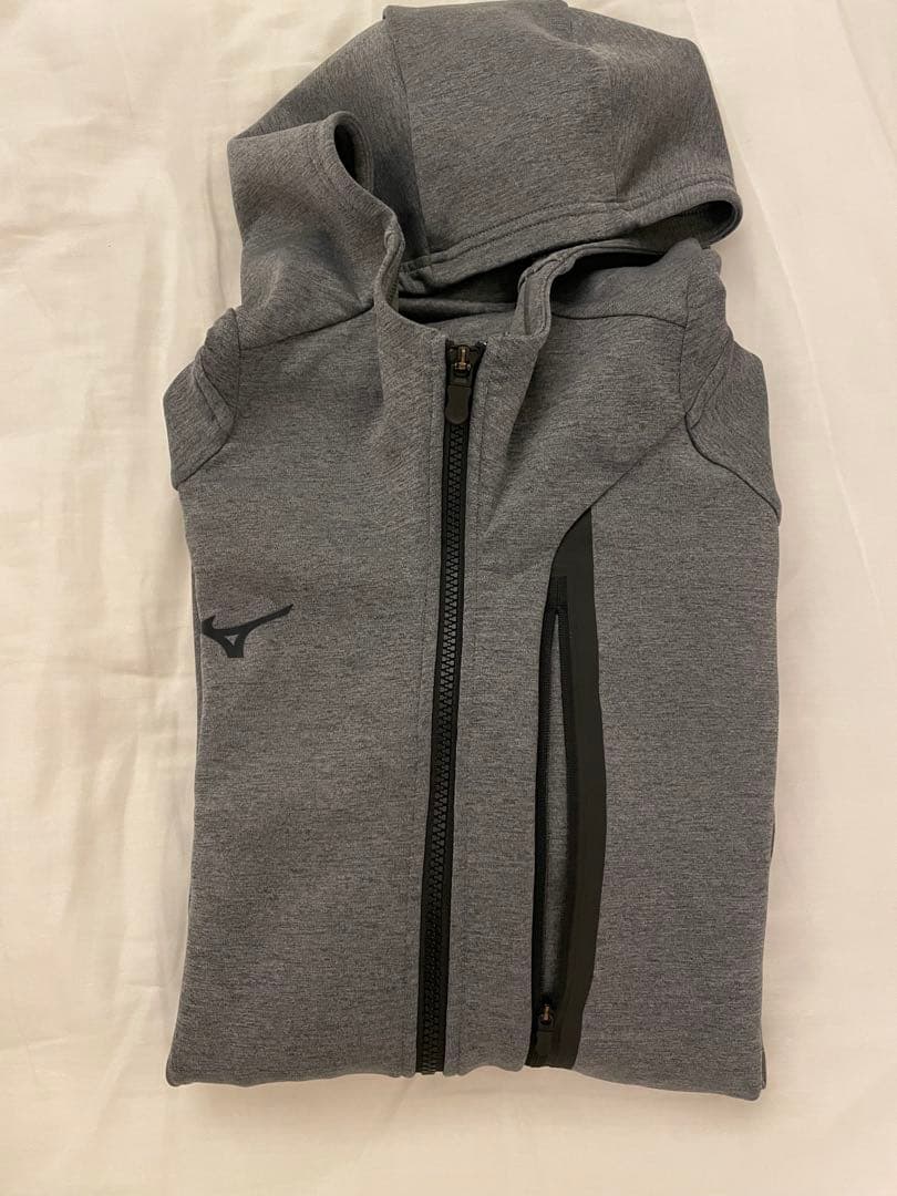 Mizuno フード付きジャージジャケット グレー