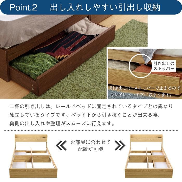 【R】セミダブル　マットレスなし【収納あり】 送料込み！5