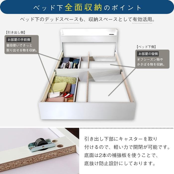 【R】セミダブル　マットレスなし【収納あり】 送料込み！5