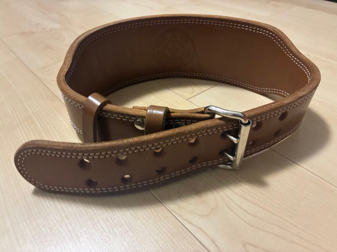 【美品】ゴールドジム トレーニング・パワーベルト レザー製 Mサイズ(汗なし)