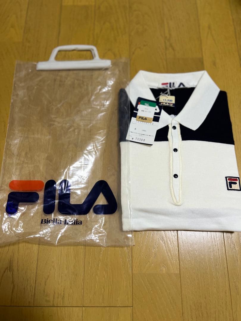FILA ポロシャツ ホワイト/ネイビー　新品未開封