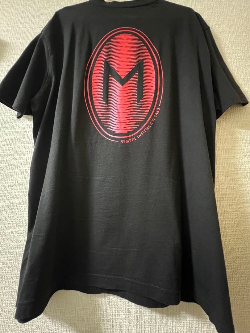 PUMA ブラック Vネックシャツ Mロゴ ( AC - MILAN )