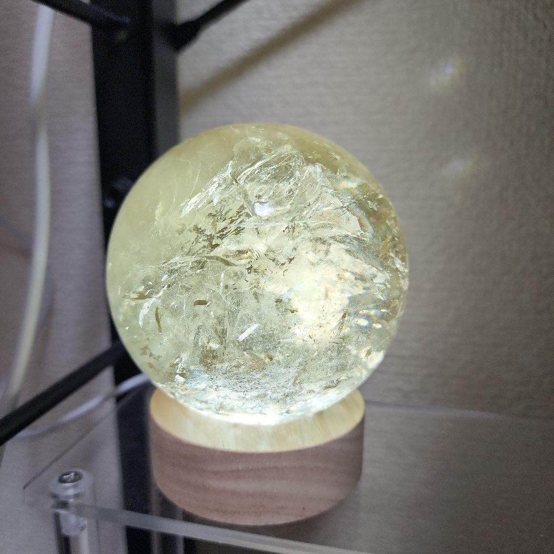 スモーキーシトリンスフィア千層入 虹入り