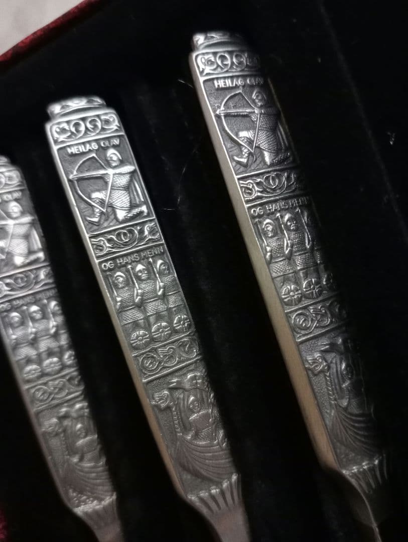KONGE PEWTER ノルウェー　ヴァイキング　スプーン3本セット　箱入り