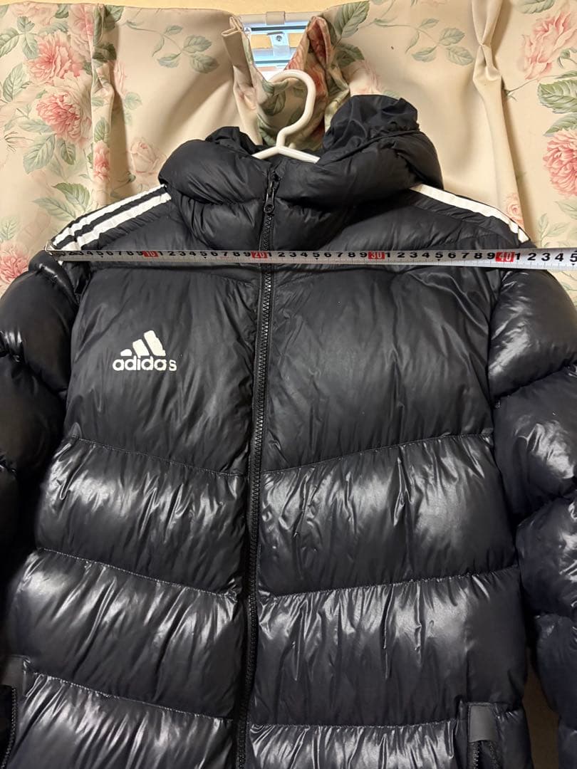 adidas 黒　ベンチコート ダウンコート　フード防寒