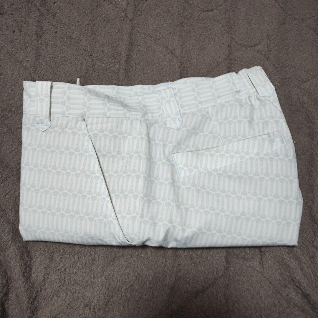 アンパスィ　ゴルフパンツ　ティー柄　総柄　ホワイト　白　メンズL