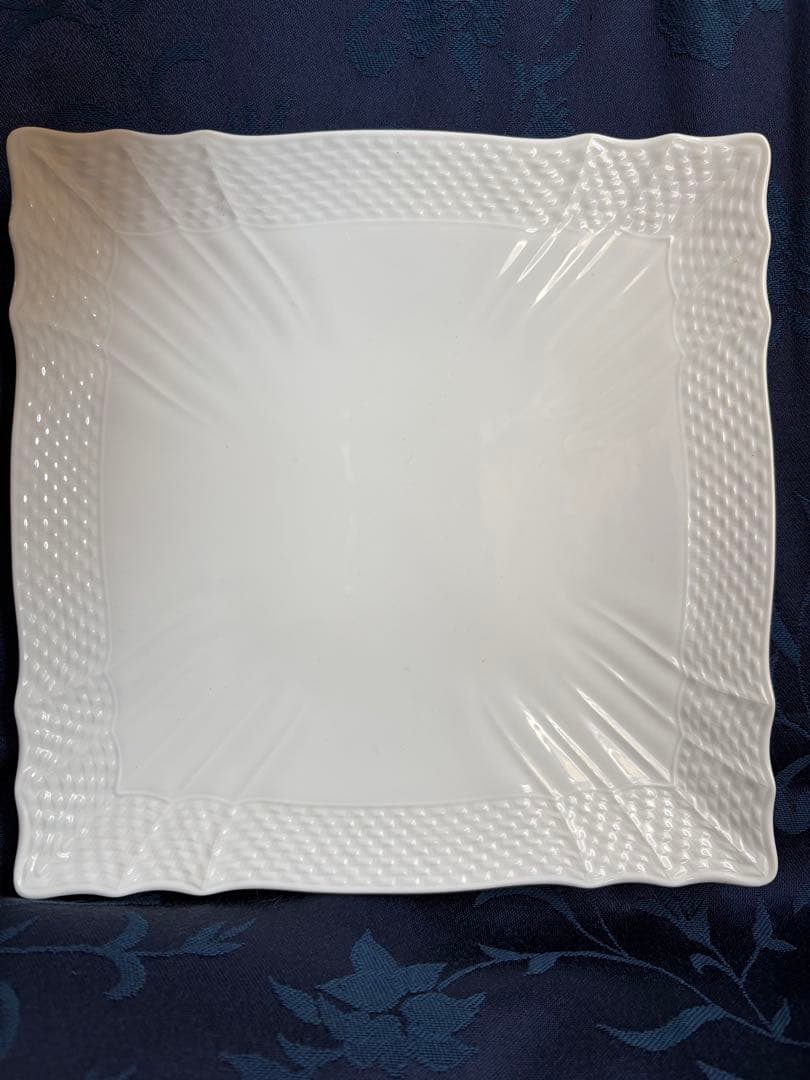 リチャードジノリ　ベッキオホワイト　スクエア皿　22X22 美品