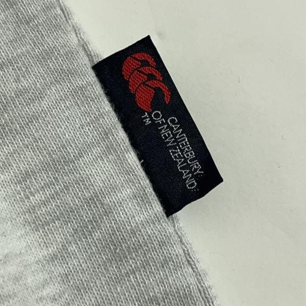 90s カンタベリー ラガーシャツ Vネック 7分袖 L ラグビー グレー白