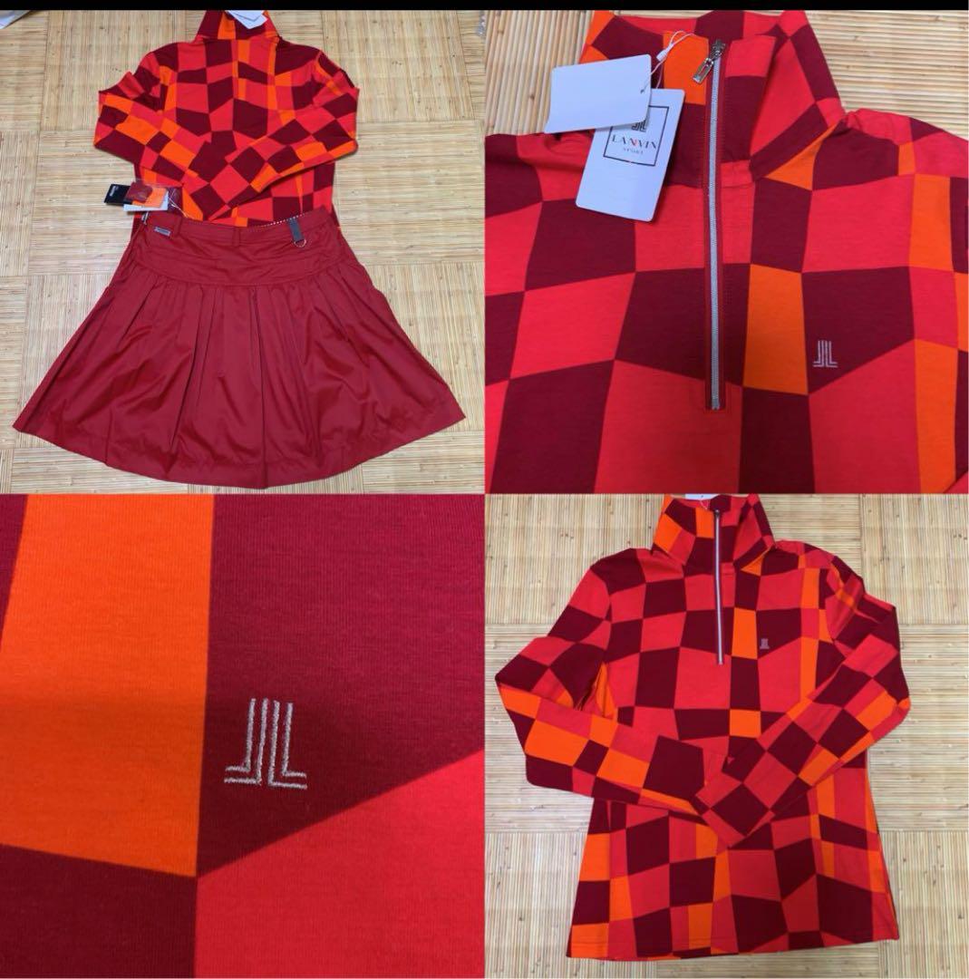 新品38 ランバンLANVIN ハーフジップシャツ&HEAT NAVNスカート❣️
