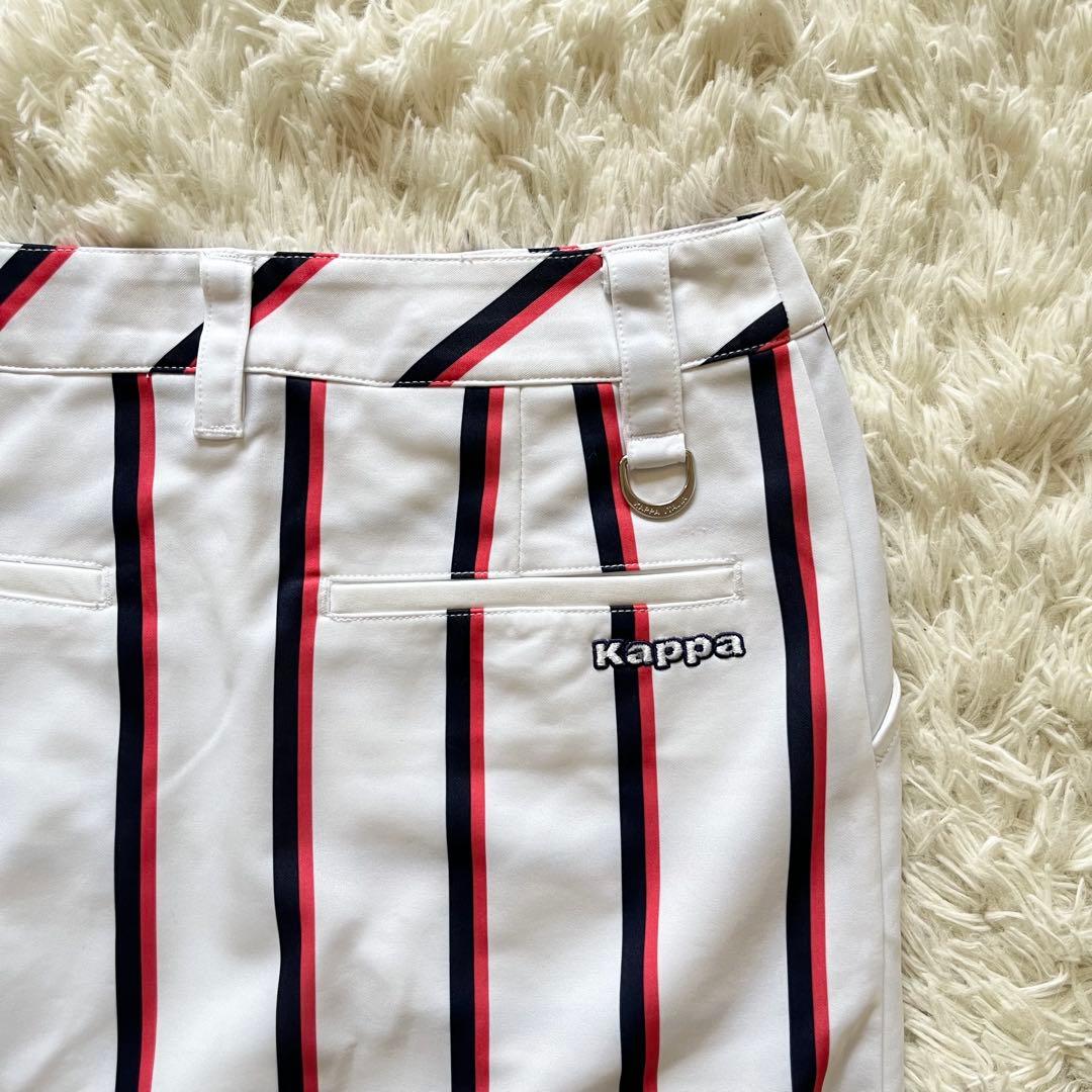 美品 kappa ストライプスカート ホワイト M