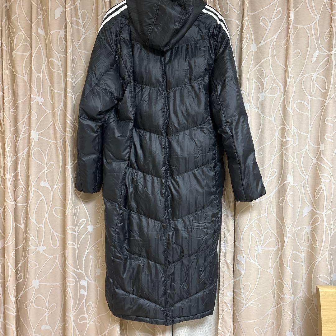 新品　メンズadidas ベンチコート L ブラック　中綿ロングコート