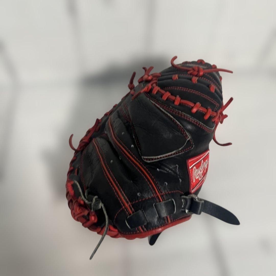 Rawlings 軟式グローブ 黒/赤　キャッチャーミット　即戦力　一般