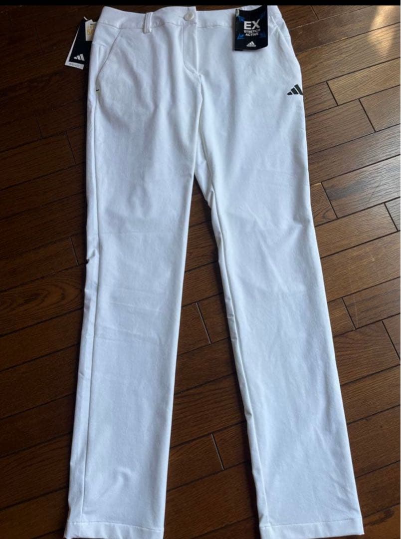 新品　アディダス　ゴルフ　L 白　STRETCH 撥水 パンツ 秋冬モデル