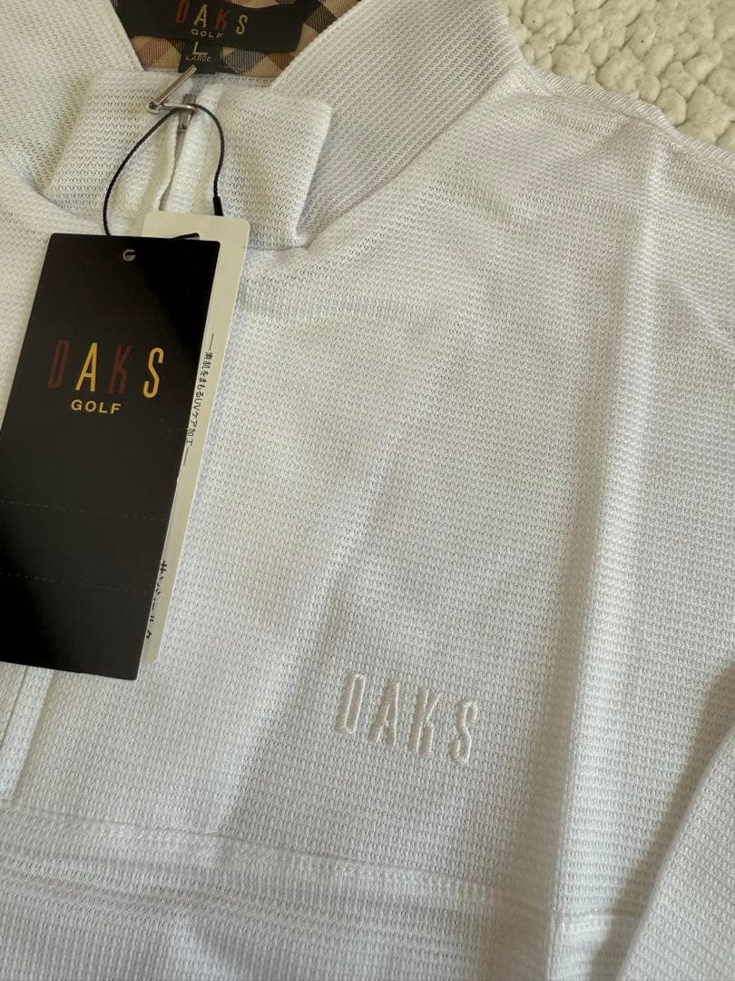 DAKS ゴルフポロシャツ Lサイズ ホワイト新品長袖