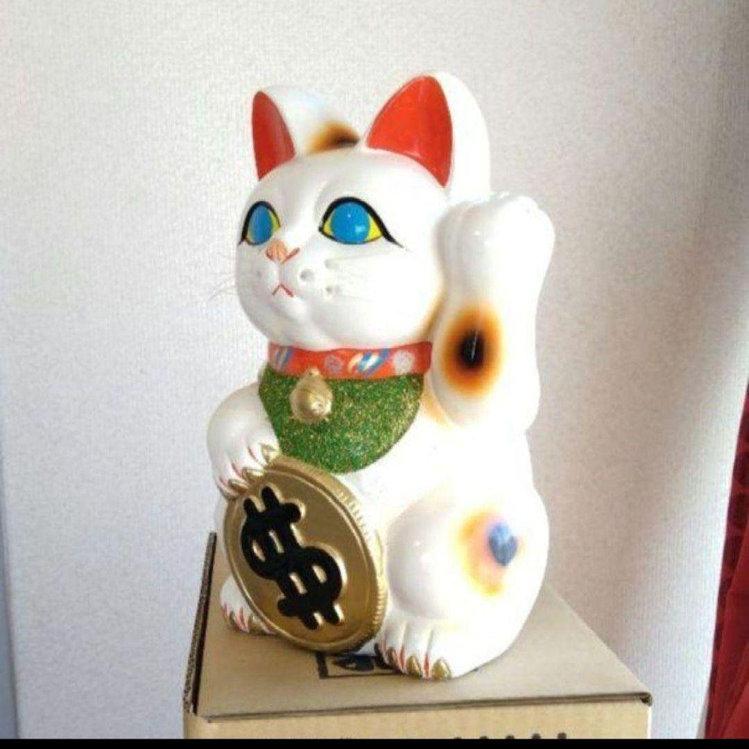 3/2迄値引✨人気運up『ドル　＄招き猫8号』★青目ドル持ち・特別注文現品限り