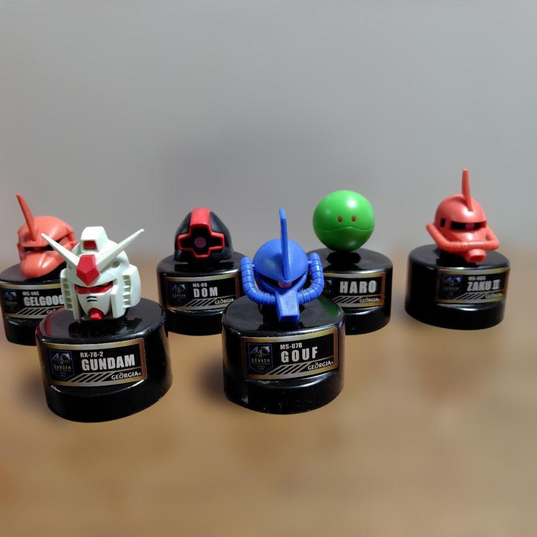 【ガンダム40周年記念】6種ヘッドフィギュアセット、6種キーホルダーセット