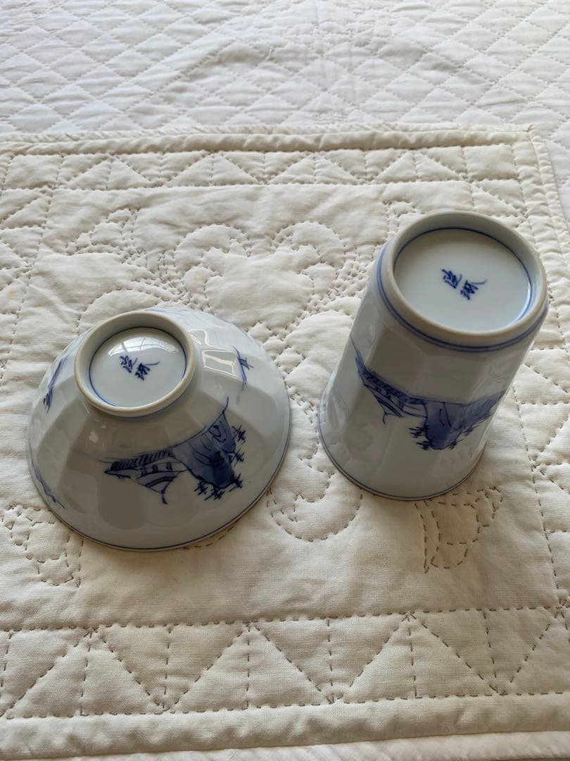 ☆ 洸琳窯　【山水】 夫婦茶碗、夫婦湯呑み