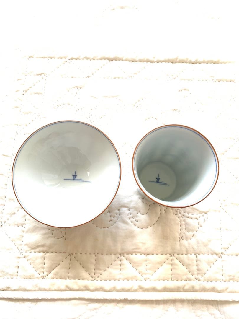 ☆ 洸琳窯　【山水】 夫婦茶碗、夫婦湯呑み