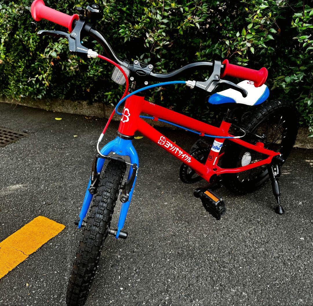 よつばサイクル 16インチ ヒーローレッド (補助輪パーツ付き)