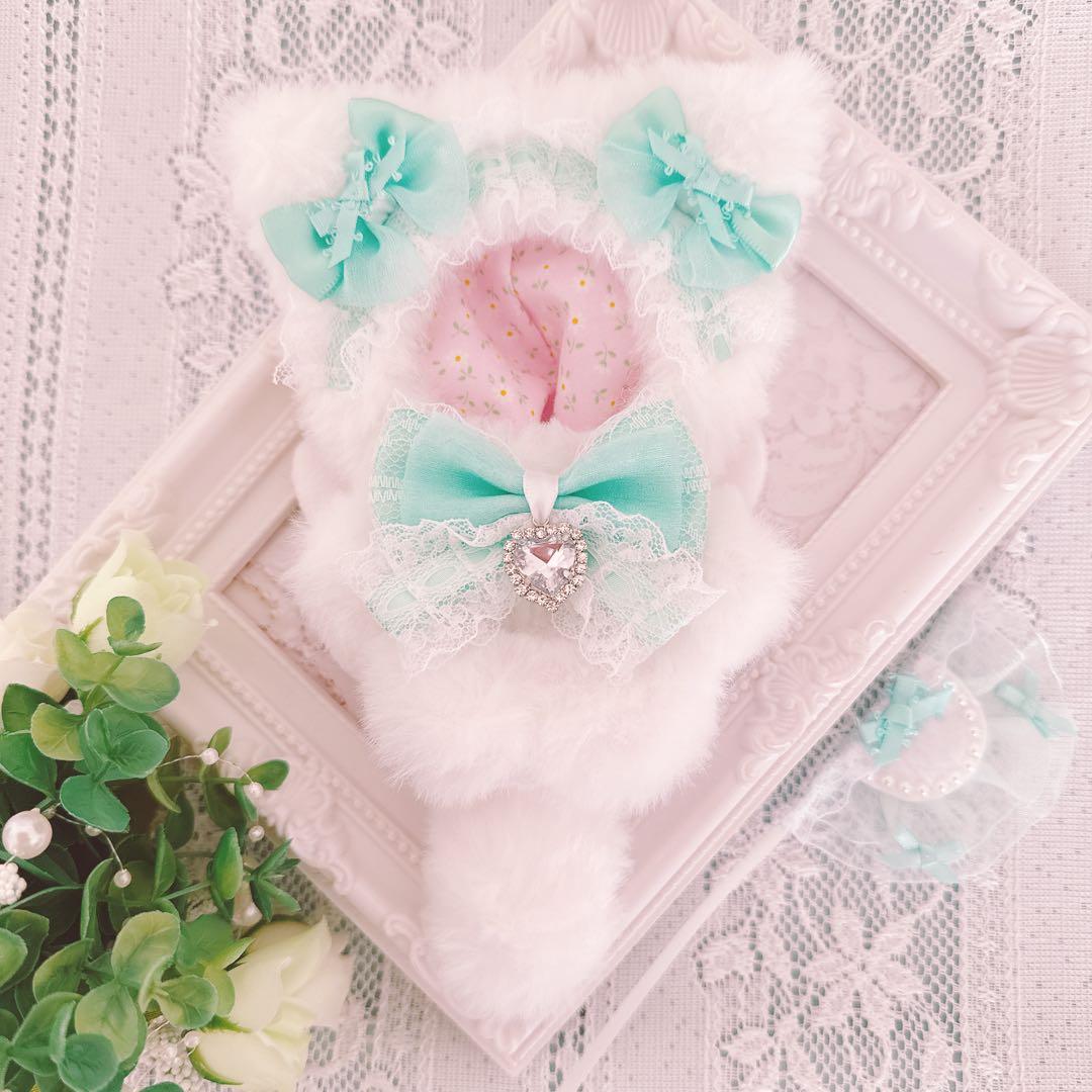 零花自立(445-446)ぬい服 10cm 着ぐるみ ねこ スタイ付き
