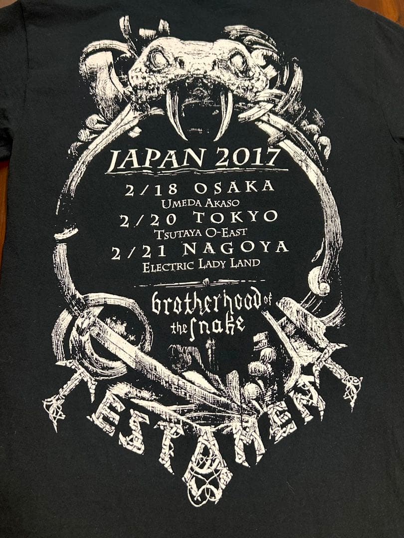 TESTAMENT 2017 JAPAN TOUR両面プリント バンドT 黒 S