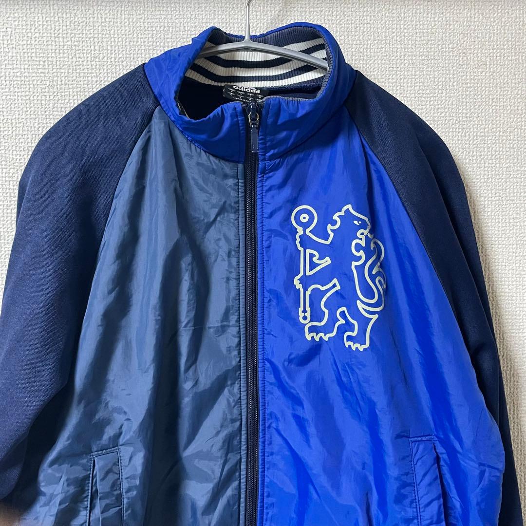 アディダス　チェルシーFC　トラックジャケット　バイカラー　切替　ナイロン　M
