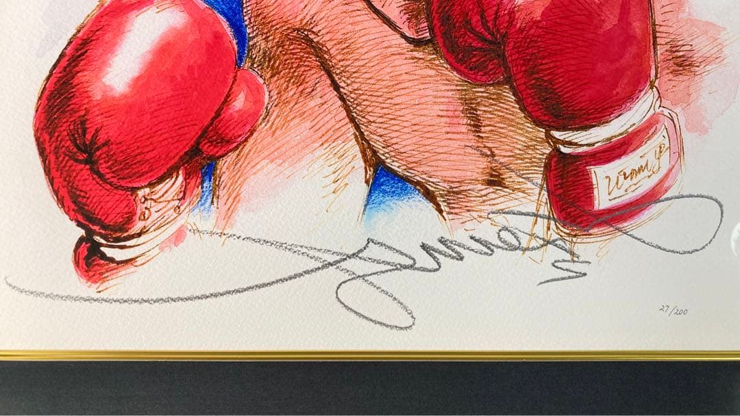 【真作保証】あしたのジョー「死闘」ピエゾグラフ 直筆サイン ちばてつや 版画
