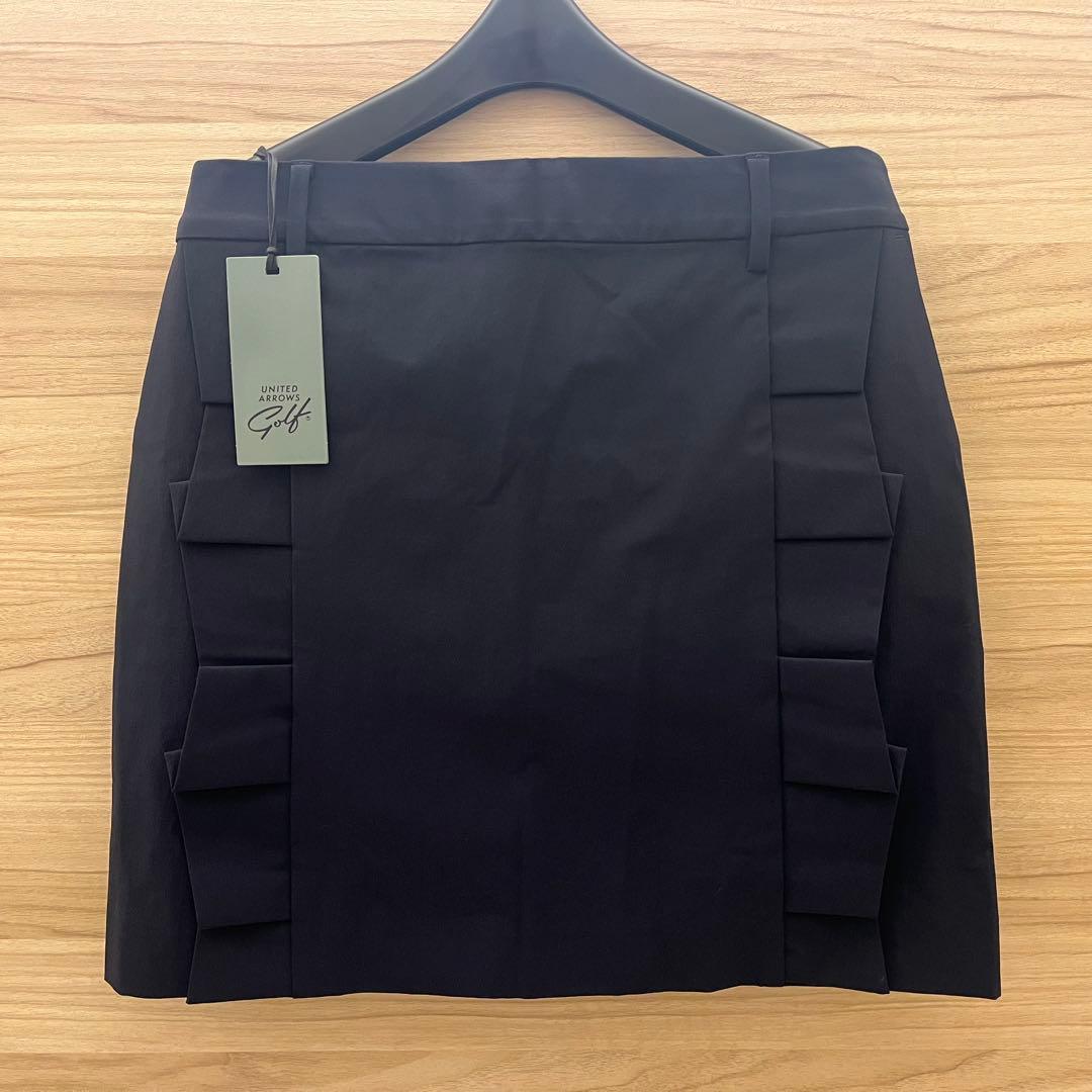 新品★20,530円 ユナイテッドアローズゴルフ フリルデザインスカート 紺 M