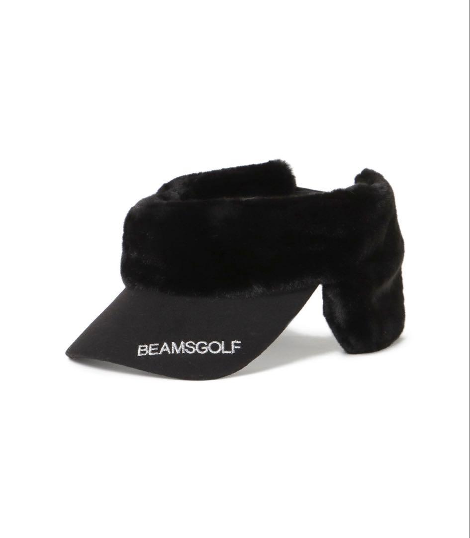 BEAMSGOLF ブラック ファー バイザー 耳あて付き