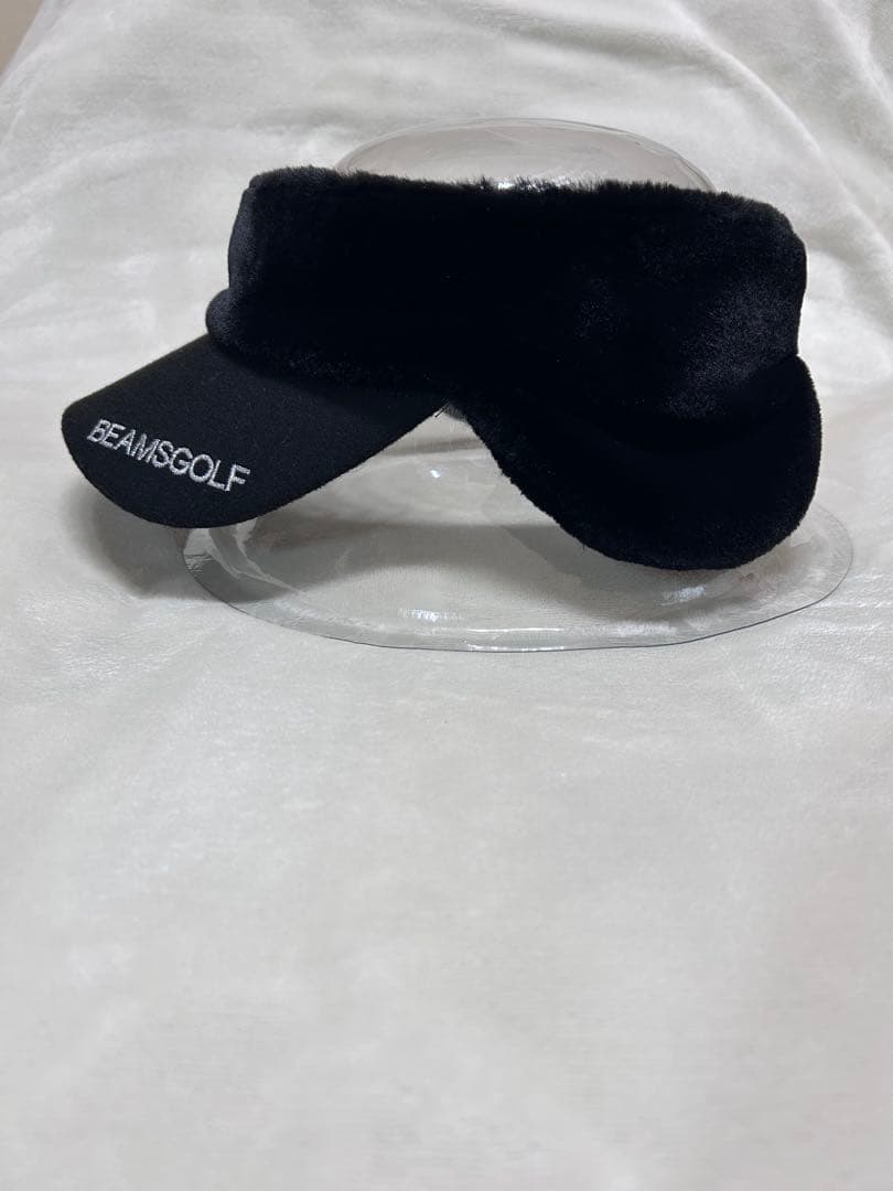 BEAMSGOLF ブラック ファー バイザー 耳あて付き