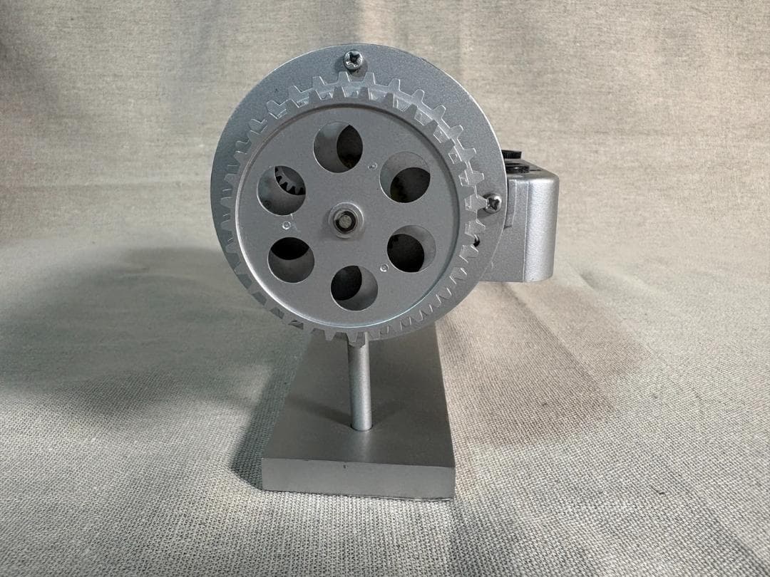 パタパタ時計 アラーム付 アルミ製 機械式 LED照明インテリア シルバー