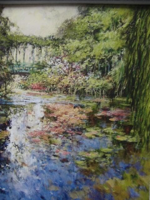 深沢昭明【モネの池】希少画集画、状態良好、新品高級額装付