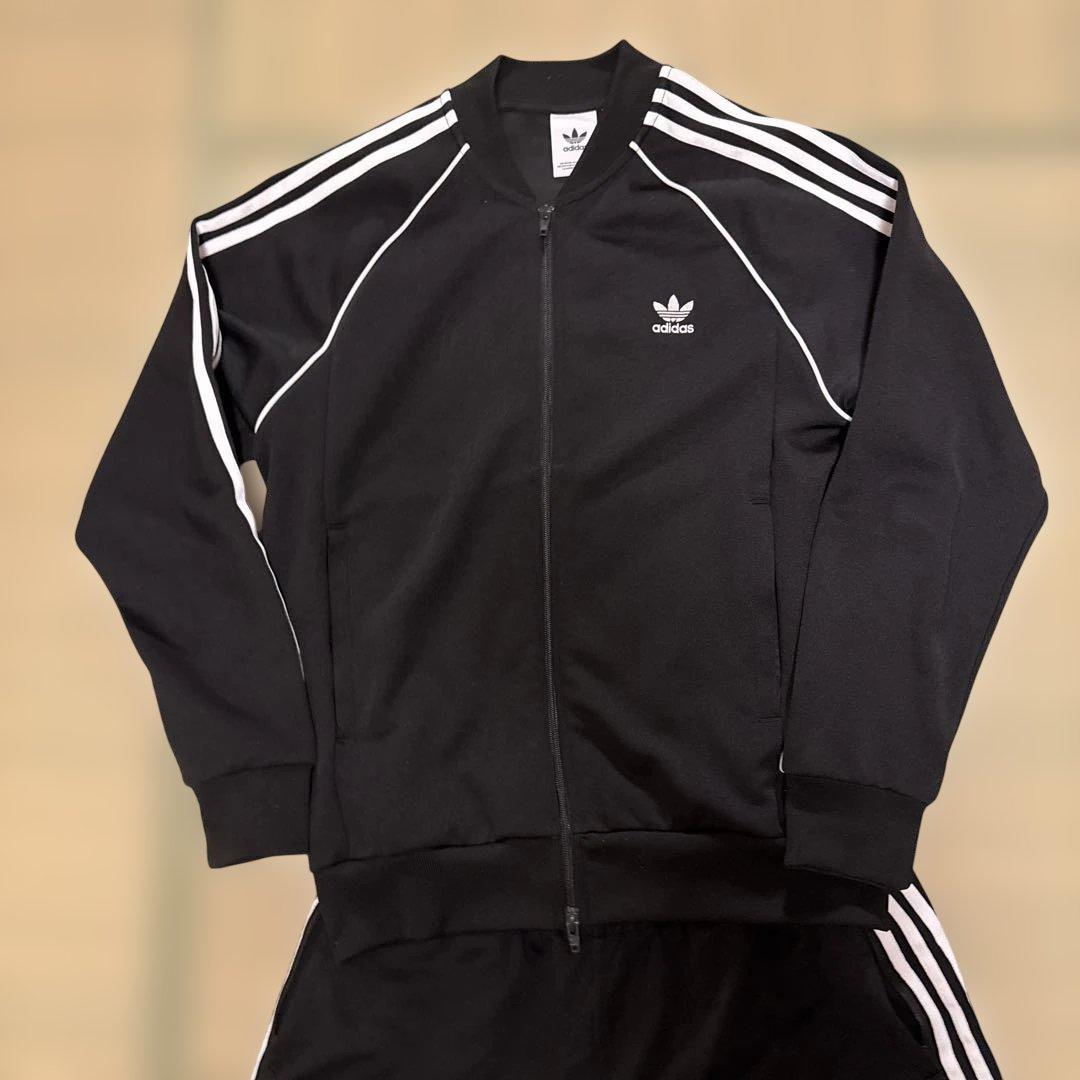 adidas ブラック ジャージ上下セット
