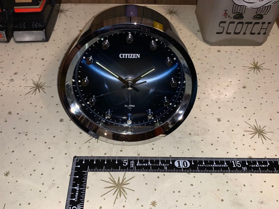 昭和レトロ　動作品　シチズン CITIZEN ゼンマイ　置時計　スペースエイジ